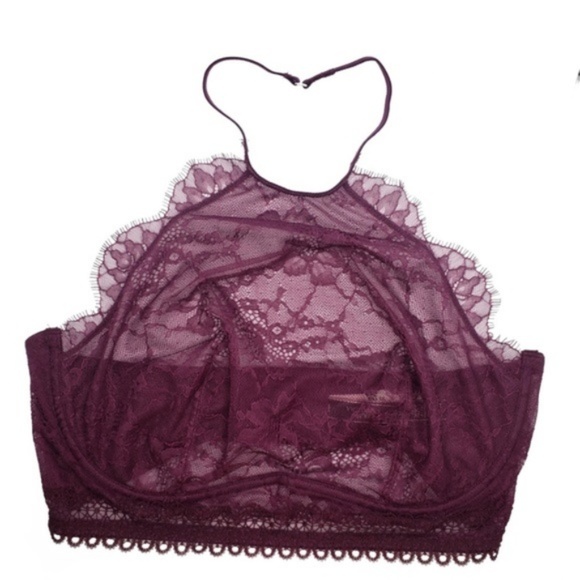🔥2/30$ NWT VS Sexy Eyelash Lace High Neck Bra - Picture 3 of 7